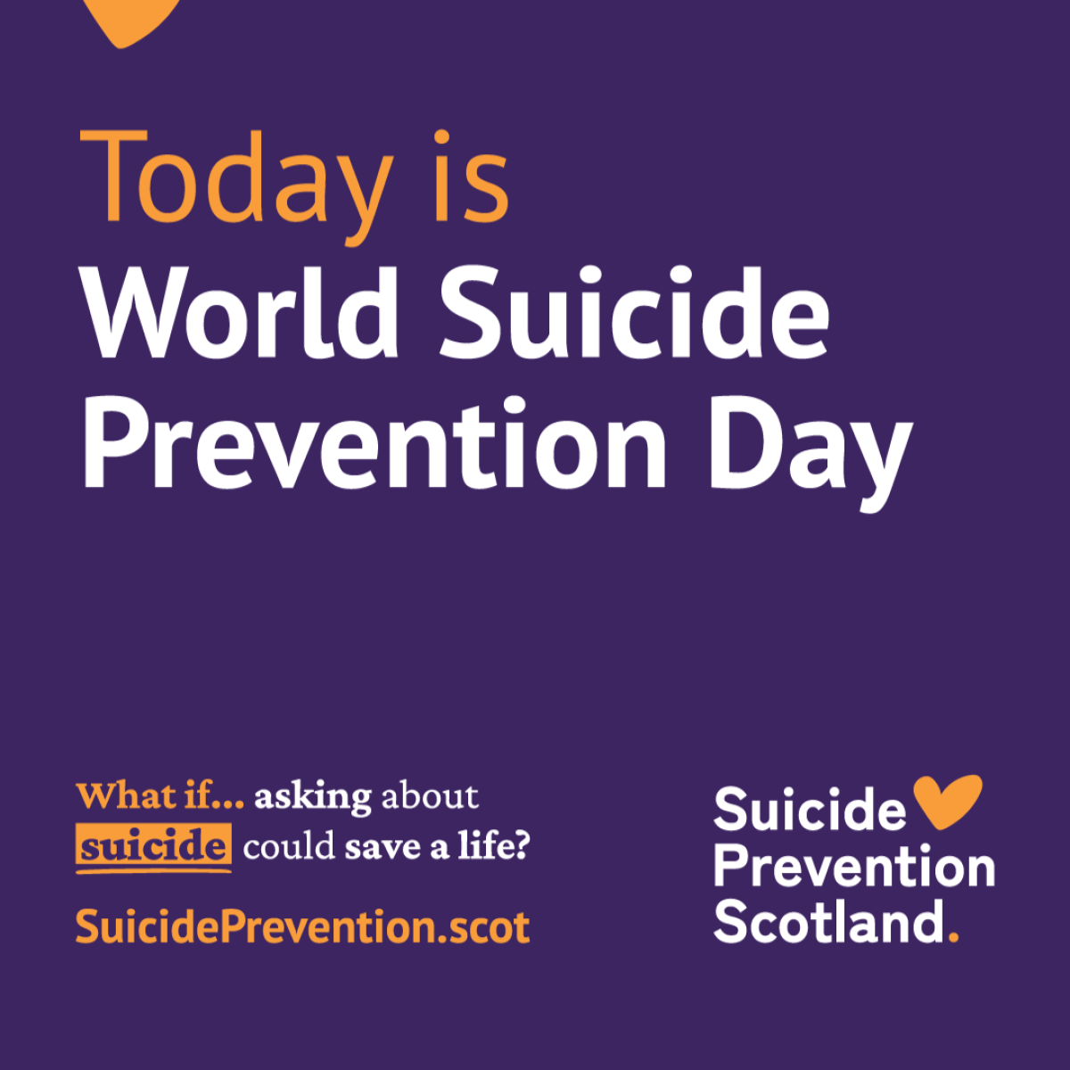 World Suicide Prevention Day Thursday 10th September Cover image