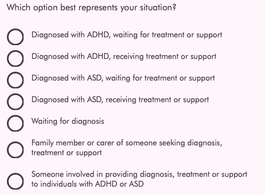  - Call for Evidence on Autism & ADHD Pathways