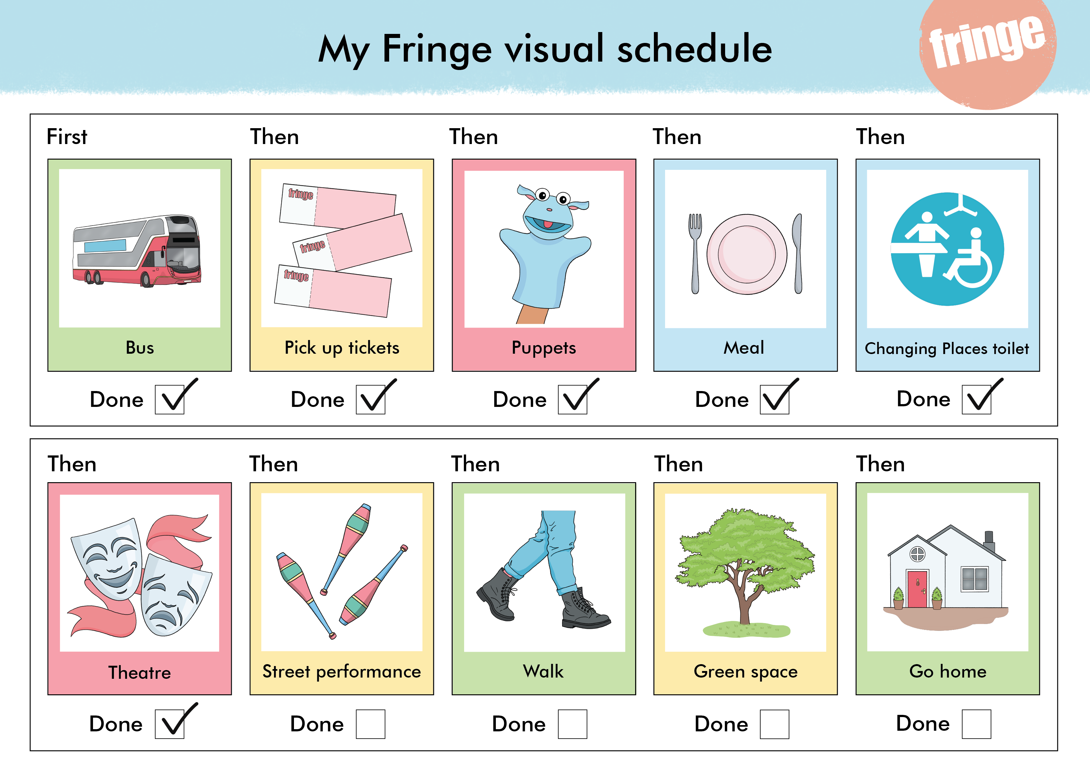  - Fringe Visual schedule - SWAN volunteer creates visual schedule for the Edinburgh Fringe
